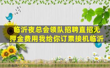 临沂夜总会领队招聘直招无押金费用我给你订票接机临沂